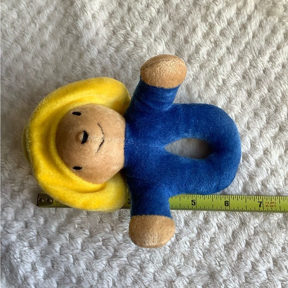 Paddington Bear Plush Rattle Stuffed Animal Toy Blue and Yellow - Picture 5 of 5